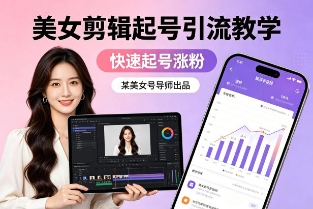 某美女号导师出品：美女剪辑起号引流教学，快速起号涨粉-副业资源站