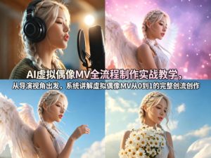 AI虚拟偶像MV全流程制作实战教学，从导演视角出发，系统讲解虚拟偶像MV从0到1的完整创作流程-副业资源站