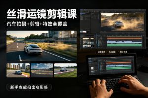 大叔丝滑运镜剪辑课，汽车拍摄+剪辑+特效全覆盖，新手也能拍出电影感-副业资源站