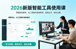 2026新版智能工具使用课,零基础也能学,用AI工具替代复杂操作,高效出片、轻松出圈-副业资源站