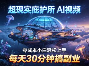 超现实庇护所AI视频项目拆解，零成本小白轻松上手，每天30分钟搞副业-副业资源站
