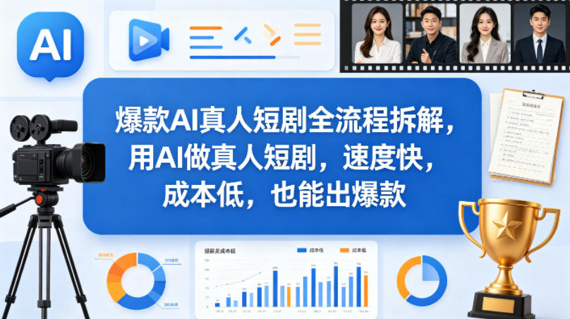 爆款AI真人短剧全流程拆解，用AI做真人短剧，速度快，成本低，也能出爆款-副业资源站