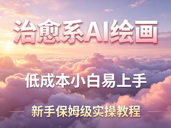 治愈系AI绘画提示词项目，低成本小白易上手，每天10分钟，新手保姆级实操教程-副业资源站