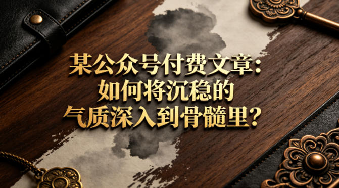 某公众号付费文章：如何将沉稳的气质深入到骨髓里？-副业资源站