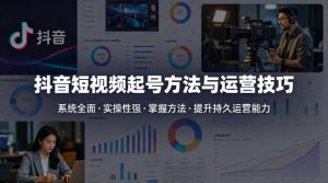 抖音短视频起号方法和运营技巧，内容系统全面实操性强，掌握起号方法，提升账号持久运营能力-副业资源站