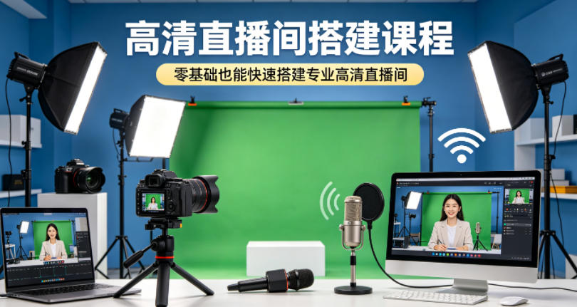 高清直播间搭建课程，零基础也能快速搭建专业高清直播间-副业资源站