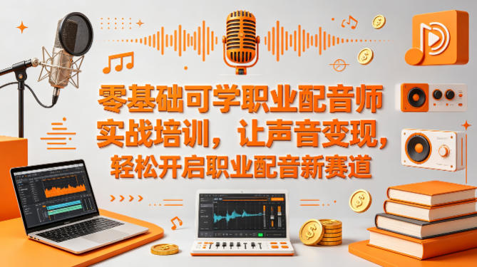 零基础可学职业配音师实战培训，让声音变现，轻松开启职业配音新赛道-副业资源站
