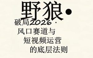 野狼团队·多平台实操运营课，覆盖AI口播、服装、好物、漫剪等热门玩法（更新4月）-副业资源站