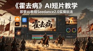 《霍去病》AI短片教学，即梦AI教程Seedance2.0实操玩法-副业资源站