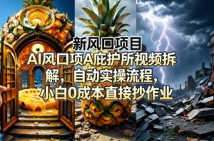 新风口项目AI庇护所视频拆解，自动实操流程，小白0成本直接抄作业-副业资源站