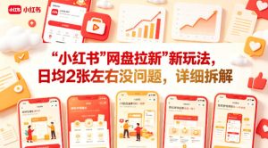 小红书【网盘拉新】新玩法，日均2张左右没问题，详细拆解-副业资源站