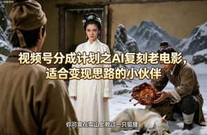 视频号分成计划之AI复刻老电影，适合变现思路的小伙伴-副业资源站