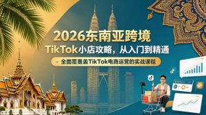 2026东南亚跨境TikTok小店攻略，从入门到精通、全面覆盖TikTok电商运营的实战课程（更新4月）-副业资源站