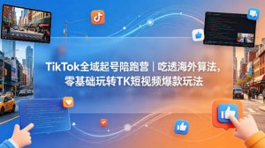 TikTok全域起号陪跑营｜吃透海外算法，零基础玩转TK短视频爆款玩法-副业资源站