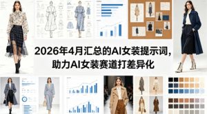 2026年4月汇总的AI女装提示词，助力AI女装赛道打差异化-副业资源站