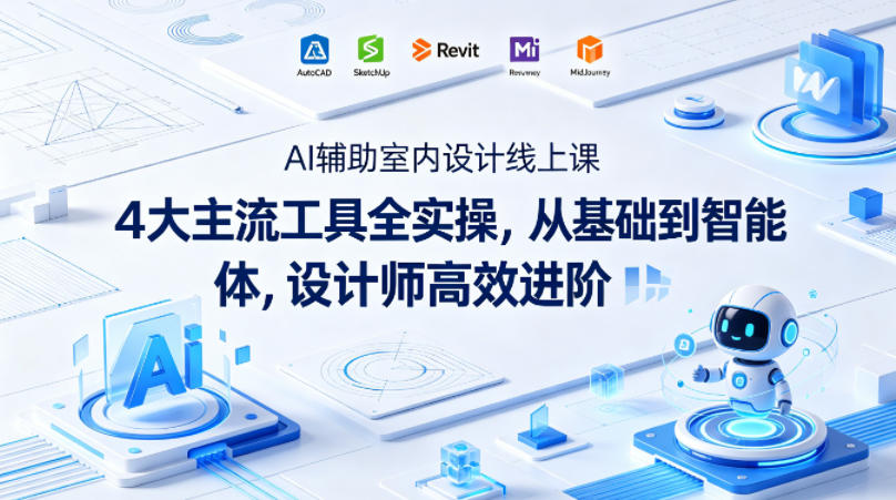 AI辅助室内设计线上课｜4大主流工具全实操，从基础到智能体，设计师高效进阶-副业资源站