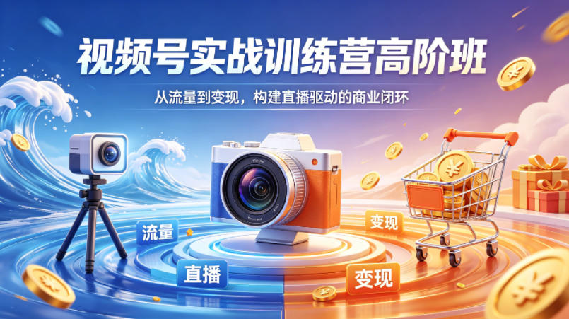 视频号实战训练营高阶班，从流量到变现，构建直播驱动的商业闭环（26年4月）-副业资源站