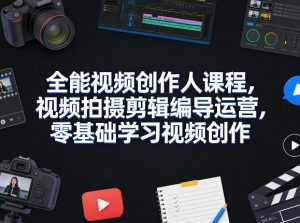 全能视频创作人课程，视频拍摄剪辑编导运营，零基础学习视频创作（更新2026年4月）-副业资源站
