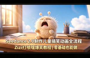 Seedance 2.0制作儿童搞笑动画全流程Zizi打喷嚏爆笑教程｜零基础也能做-副业资源站