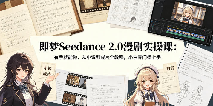 即梦Seedance 2.0漫剧实操课：有手就能做，从小说到成片全教程，小白零门槛上手-副业资源站