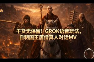 干货无保留！GROK语音玩法，自制国王唐僧真人对话MV-副业资源站
