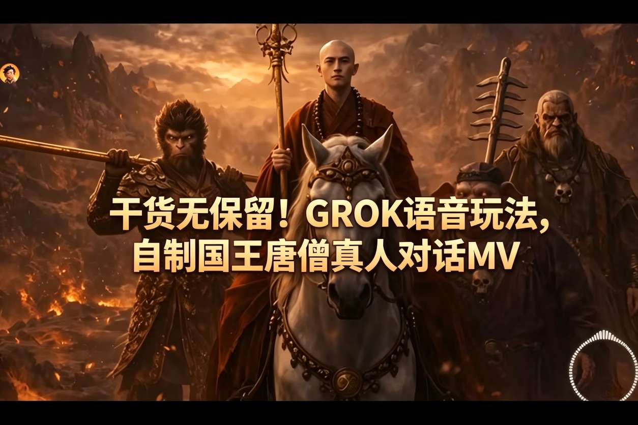 干货无保留！GROK语音玩法，自制国王唐僧真人对话MV-副业资源站