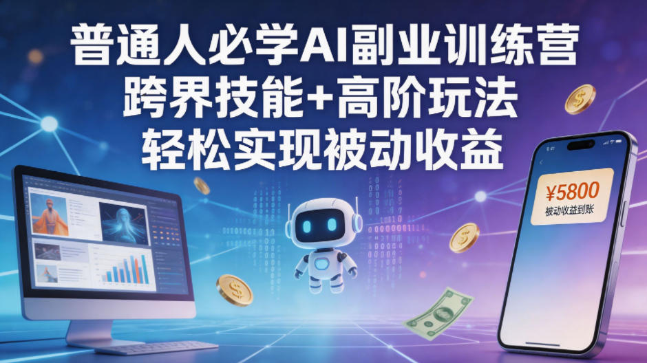 普通人必学AI副业训练营跨界技能+高阶玩法轻松实现被动收益-副业资源站