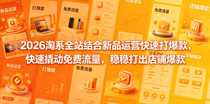 2026淘系全站结合新品运营快速打爆款，快速撬动免费流量，稳稳打出店铺爆款（更新5月12日）-副业资源站