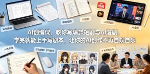 AI创编课，教你写爆款短剧与AI漫剧，学完就能上手写剧本，让你的AI创作不再自娱自乐-副业资源站