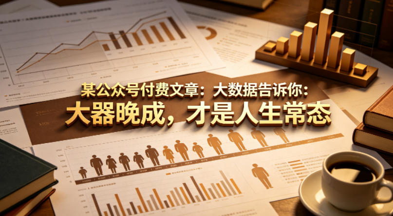 某公众号付费文章：大数据告诉你：大器晚成，才是人生常态-副业资源站