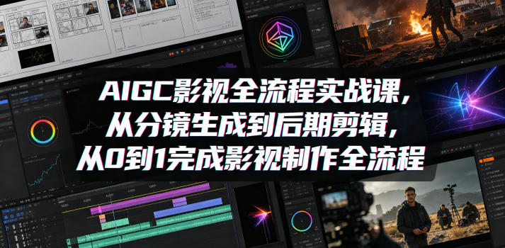 AIGC影视全流程实战课，从分镜生成到后期剪辑，从0到1完成影视制作全流程-副业资源站
