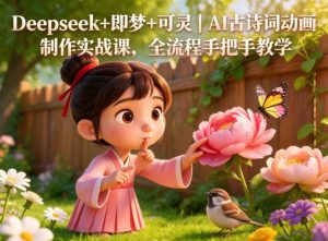 Deepseek+即梦+可灵｜AI古诗词动画制作实战课，全流程手把手教学-副业资源站
