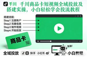 千川商品卡短视频全域投放及搭建实操，小白轻松学会投流教程（更新26年4月）-副业资源站