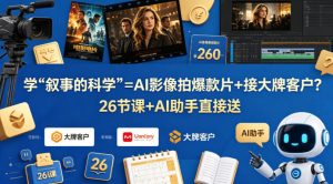 学《叙事的科学》=AI影像拍爆款片+接大牌客户？26节课+AI助手直接送【原创双语字幕】-副业资源站
