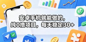 安卓手机就能做的，纯0撸项目，每天稳定30+-副业资源站