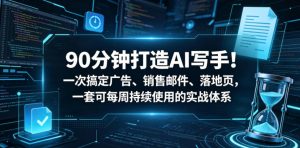 90分钟打造AI写手!一次搞定广告、销售邮件、落地页,一套可每周持续使用的实战体系【原创双语字幕】-副业资源站