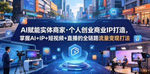AI赋能实体商家·个人创业商业IP打造，掌握AI+IP+短视频+直播的全链路流量变现打法-副业资源站