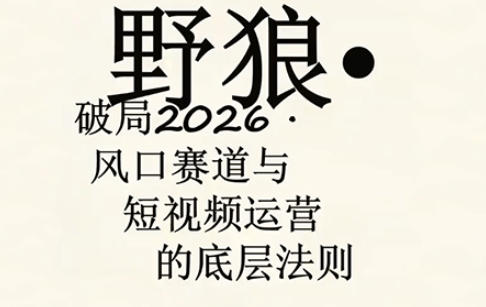 野狼团队·多平台实操运营课，覆盖AI口播、服装、好物、漫剪等热门玩法（更新4月29日）-副业资源站