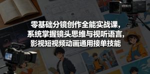 零基础分镜创作全能实战课，系统掌握镜头思维与视听语言，影视短视频动画通用接单技能-副业资源站