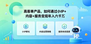 高客单产品，如何通过小IP+内容+服务变现年入六干W-副业资源站