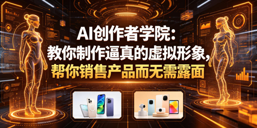 AI创作者学院：教你制作逼真的虚拟形象，帮你销售产品而无需露面【原创双语字幕】-副业资源站