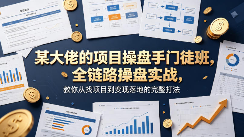 某大佬的项目操盘手门徒班，全链路操盘实战，教你从找项目到变现落地的完整打法-副业资源站