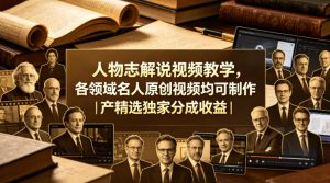 人物志解说视频教学，各领域名人原创视频均可制作丨精选独家分成收益（更新0430）-副业资源站