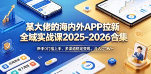 某大佬的海内外APP拉新全域实战课2025-2026合集，新手0门槛上手，多渠道稳定变现，月入过1W+-副业资源站