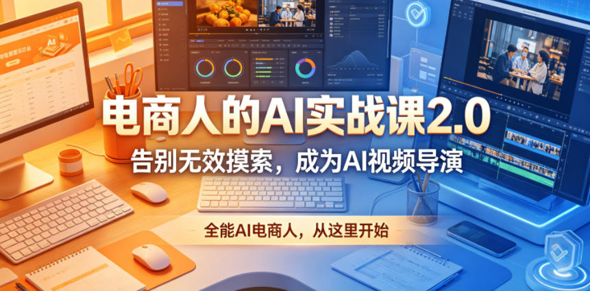 电商人的AI实战课2.0，告别无效摸索，成为AI视频导演，全能AI电商人，从这里开始-副业资源站