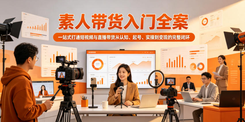 素人带货入门全案，一站式打通短视频与直播带货从认知、起号、实操到变现的完整闭环-副业资源站