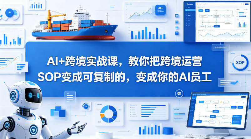 AI+跨境实战课，教你把跨境运营S0变成可复制的，变成你的AI员工-副业资源站