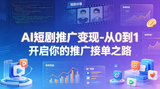 AI短剧推广变现-从0到1开启你的推广接单之路-副业资源站