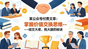某公众号付费文章：掌握价值交换思维—-结交大佬、抱大腿的秘诀-副业资源站