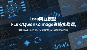 系统性学习Lora商业模型FLux／Qwen／Zimage训练实战课，0基础入门至进阶，全面掌握lora训练核心内容-副业资源站